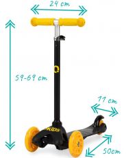 Самокат трехколесный QKIDS Lumis yellow